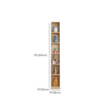 Simple Wooden Closed Back Narrow Display Bookcases Image - 11
