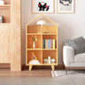 Simple Wooden House-Shaped Closed Back Storage Bookcase Image - 10