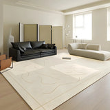 Simplicity Beige Polyester Rectangular Area Rug Image - 1