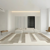 Simplicity Beige Polyester Rectangular Area Rug Image - 10