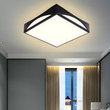 Simplicity Black Square LED Flush Mount Ceiling Light Image - 2