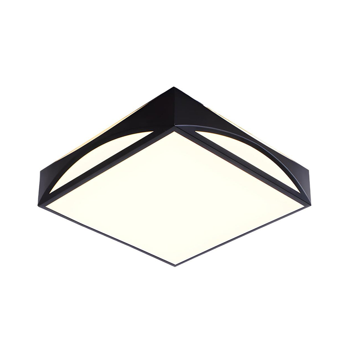 Simplicity Black Square LED Flush Mount Ceiling Light Image - 3