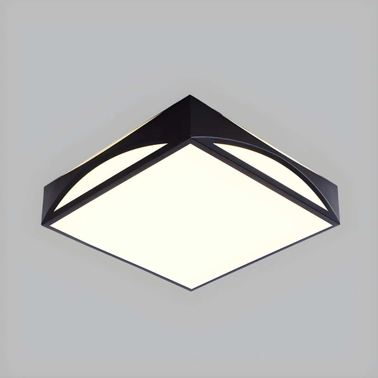 Simplicity Black Square LED Flush Mount Ceiling Light Image - 4