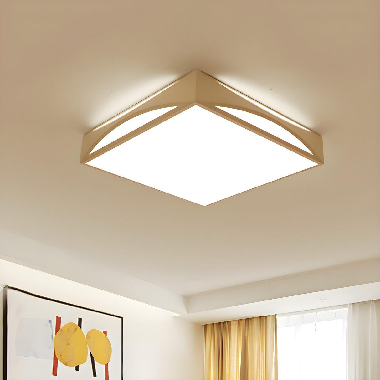 Simplicity Black Square LED Flush Mount Ceiling Light Image - 5