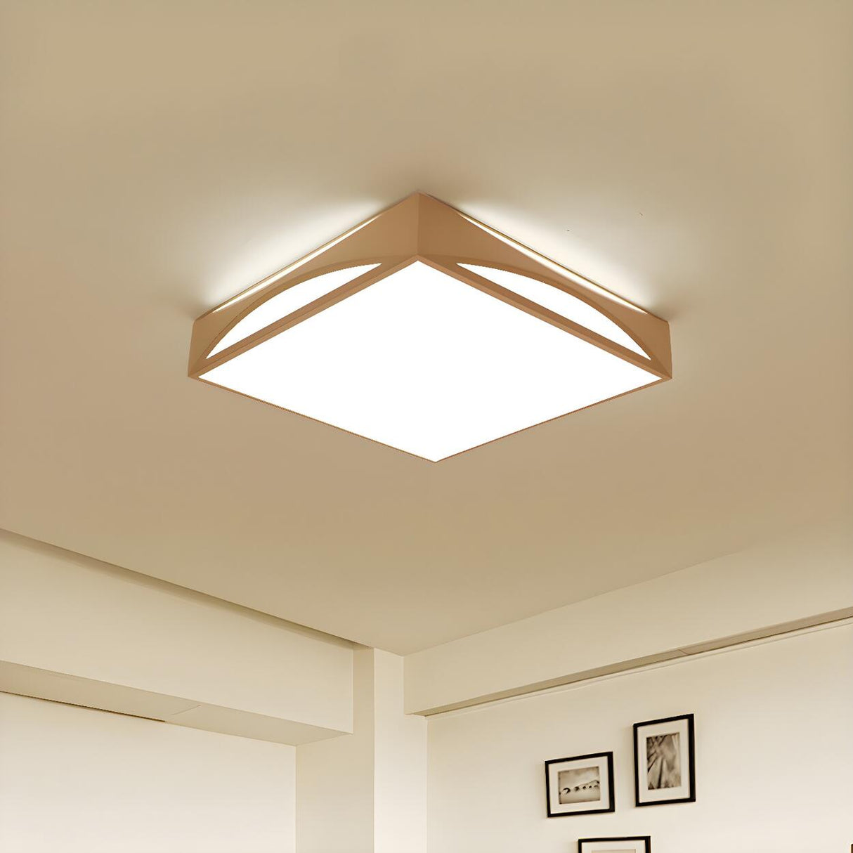 Simplicity Black Square LED Flush Mount Ceiling Light Image - 6