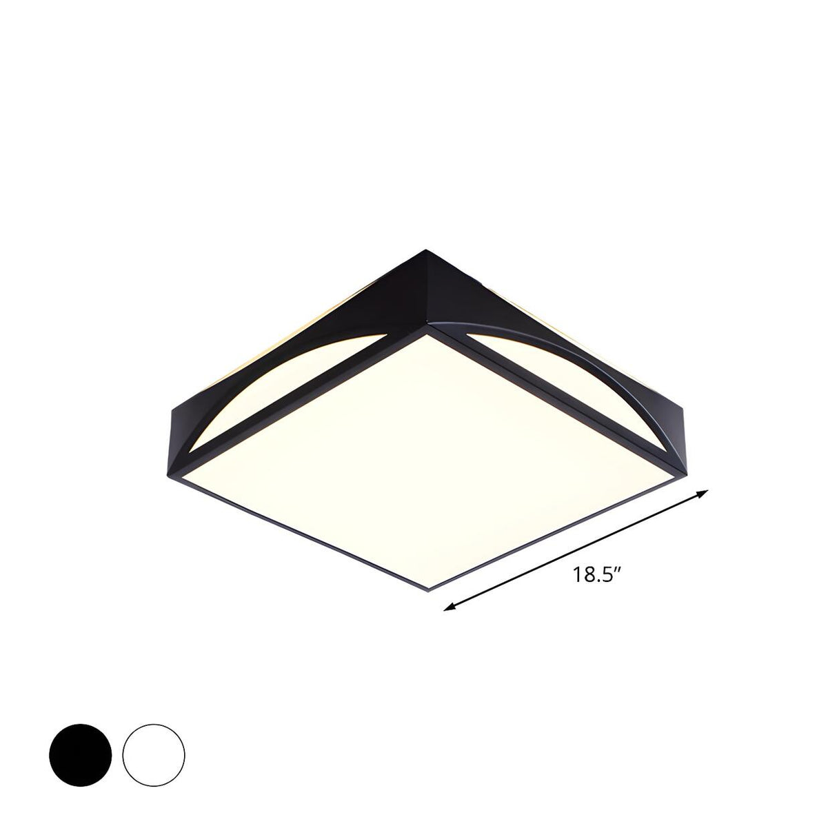 Simplicity Black Square LED Flush Mount Ceiling Light 