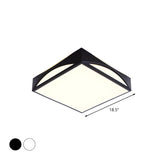 Simplicity Black Square LED Flush Mount Ceiling Light #size