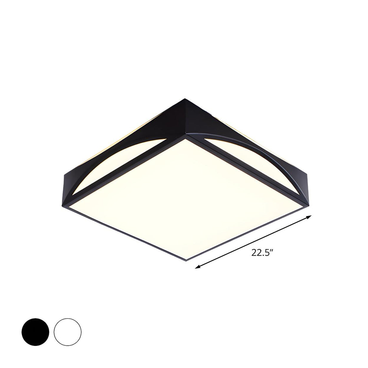 Simplicity Black Square LED Flush Mount Ceiling Light Image - 9