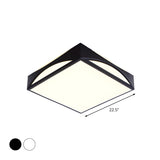Simplicity Black Square LED Flush Mount Ceiling Light Image - 9