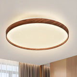 Simplicity Brown Round LED Dimmable Flush Mount Light Image - 1