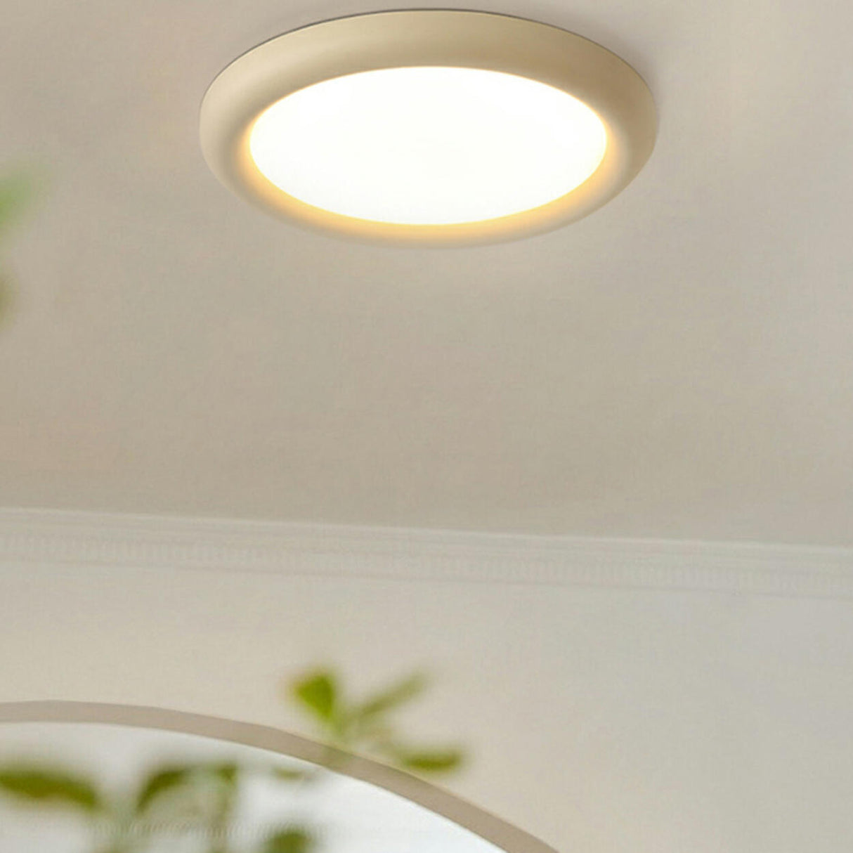 Simplicity Green Round LED Flush Mount Ceiling Light Image - 12