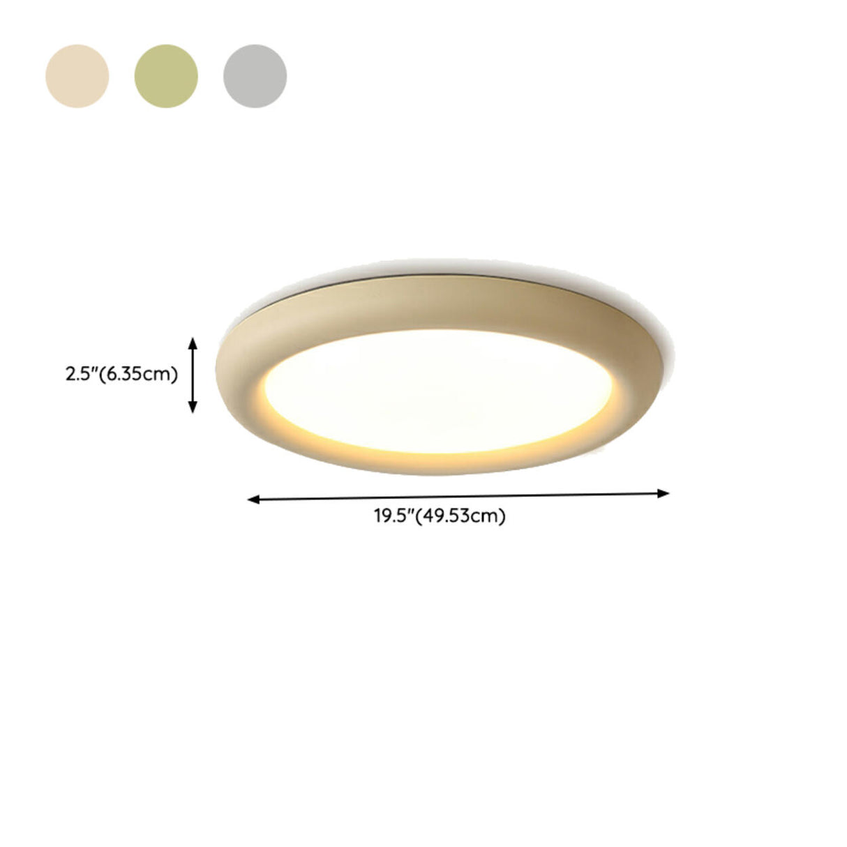 Simplicity Green Round LED Flush Mount Ceiling Light Image - 16
