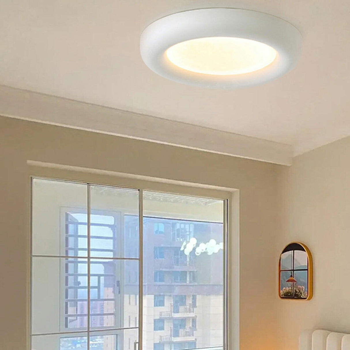 Simplicity Green Round LED Flush Mount Ceiling Light Image - 3