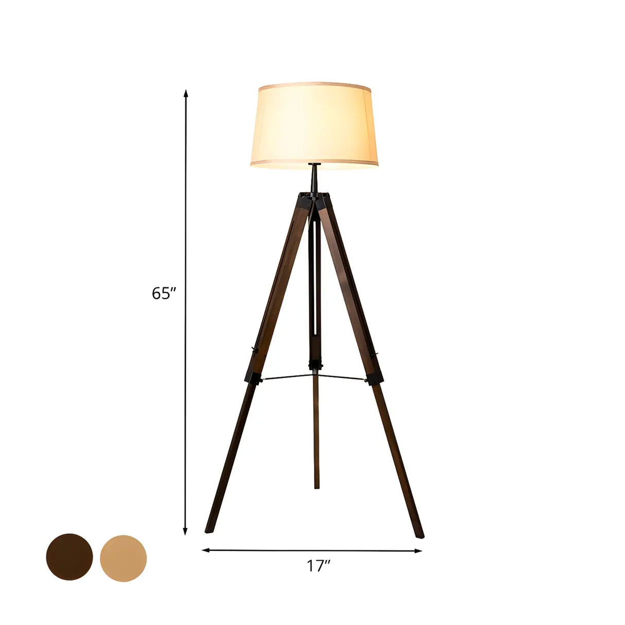 Simplicity Tripod and Cylinder Fabric Wood Floor Lamp 