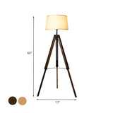 Simplicity Tripod and Cylinder Fabric Wood Floor Lamp #size