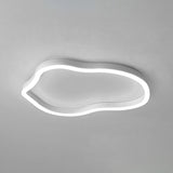 Simplicity White Irregular Geometric Flush Mount Light Image - 2