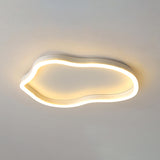 Simplicity White Irregular Geometric Flush Mount Light Image - 3