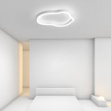 Simplicity White Irregular Geometric Flush Mount Light Image - 6