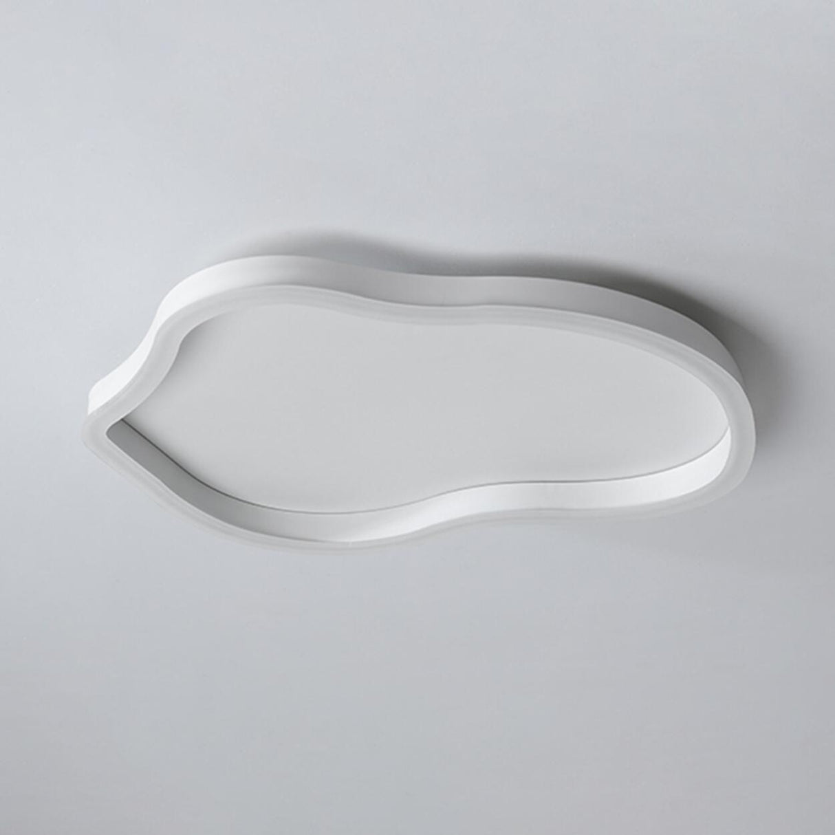 Simplicity White Irregular Geometric Flush Mount Light Image - 7