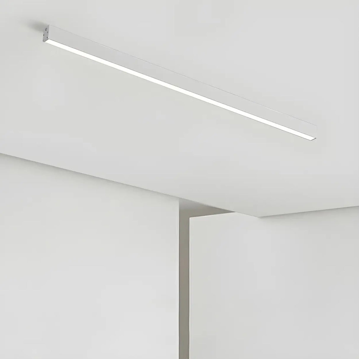 Simplicity White Linear Dimmable LED Flush Mount Light Image - 11