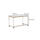 Simplicity White Wood Silver H-Shape Computer Desk Image - 10