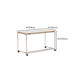 Simplicity White Wood Silver H-Shape Computer Desk Image - 11
