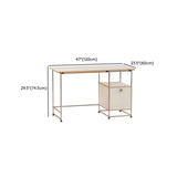 Simplicity White Wood Silver H-Shape Computer Desk #size
