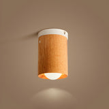 Simplicity Wooden Tubular Flush Mount Ceiling Light Image - 3