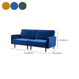 Simplicity Yellow Velvet Square Arm Tufted Back Sofa #size
