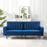 Simplicity Yellow Velvet Square Arm Tufted Back Sofa Image - 3