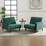 Simplicity Yellow Velvet Square Arm Tufted Back Sofa Image - 6
