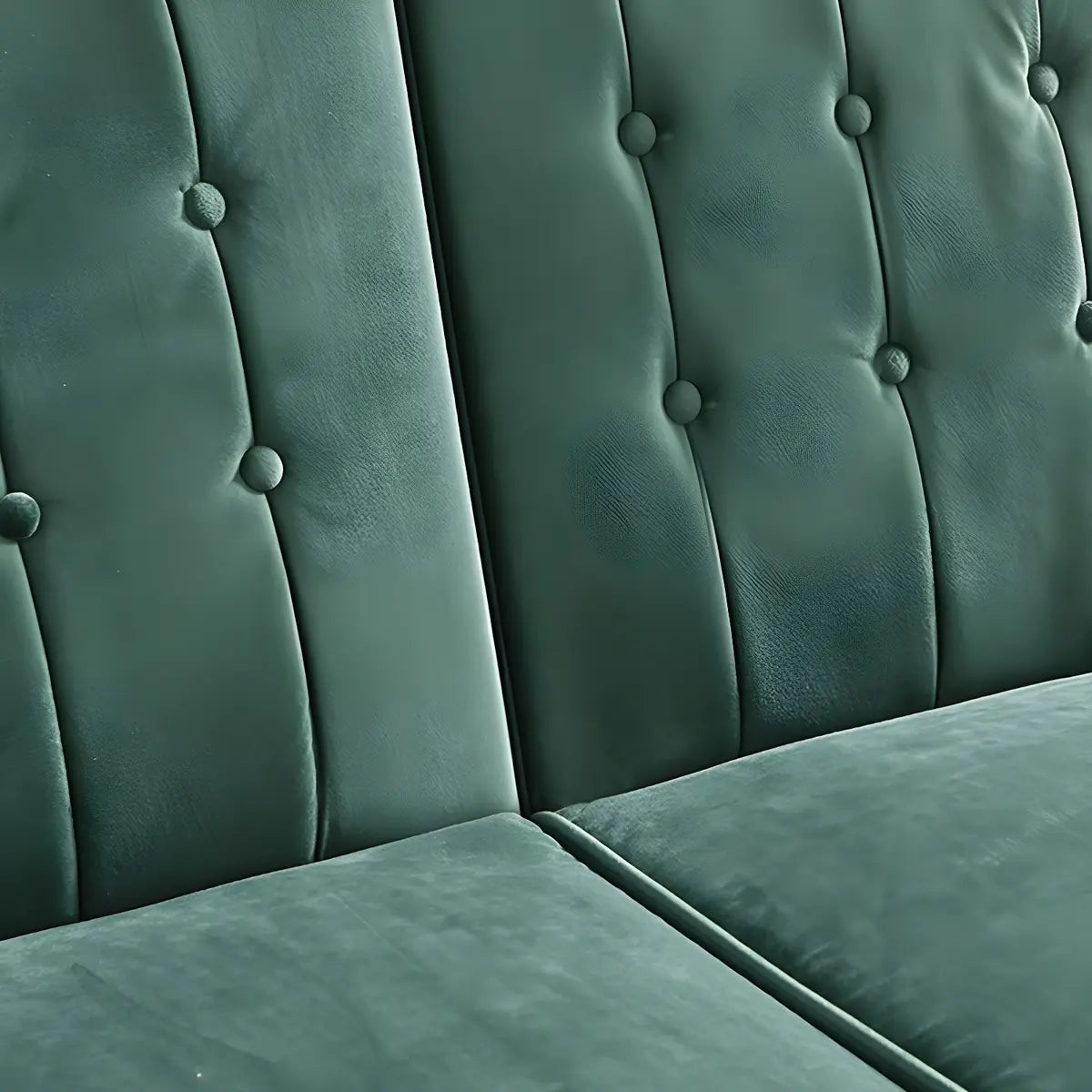 Simplicity Yellow Velvet Square Arm Tufted Back Sofa Image - 9