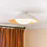 Simplistic Barn Black Gold Semi-Flush Mount Light Image - 2