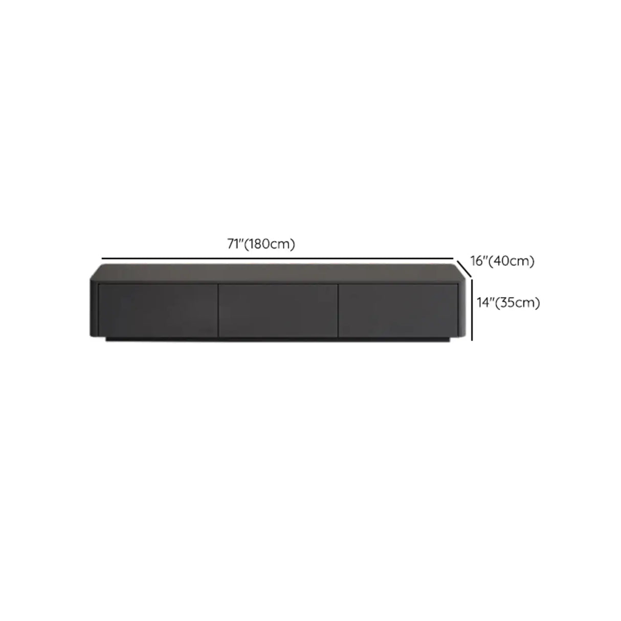 Simplistic Black Wooden Drawers Rectangle TV Stand 