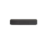 Simplistic Black Wooden Drawers Rectangle TV Stand Image - 6