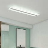 Simplistic Corridor White Strip LED Flush Mount Light Image - 8