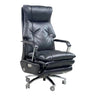 Simplistic Ergonomic Cowhide Executive Orange Office Chair Image - 2
