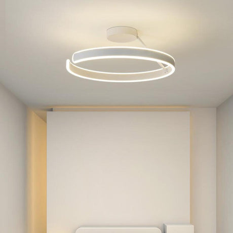 Simplistic Geometric Ring Semi-Flush Mount Ceiling Lamp Image - 1