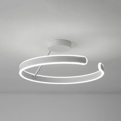 Simplistic Geometric Ring Semi-Flush Mount Ceiling Lamp Image - 2