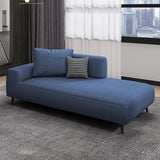 Simplistic Green Linen Fabric Corner Right-Arm Chaise Image - 10