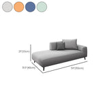 Simplistic Green Linen Fabric Corner Right-Arm Chaise #size