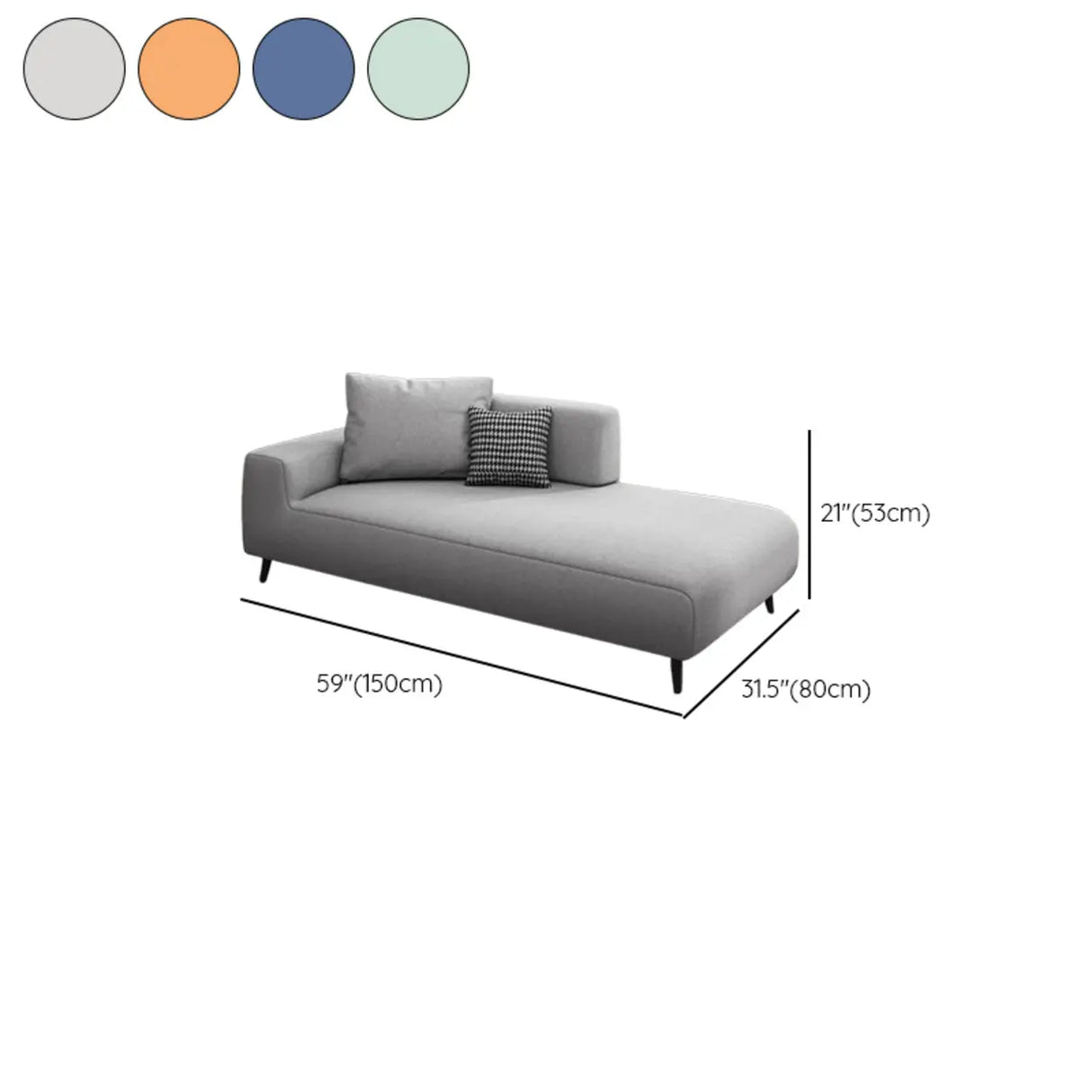 Simplistic Green Linen Fabric Corner Right-Arm Chaise Image - 12