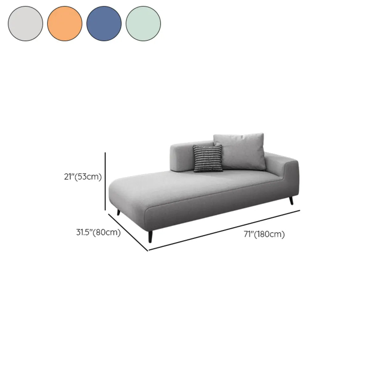 Simplistic Green Linen Fabric Corner Right-Arm Chaise Image - 13