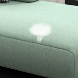 Simplistic Green Linen Fabric Corner Right-Arm Chaise Image - 6