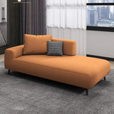 Simplistic Green Linen Fabric Corner Right-Arm Chaise Image - 7