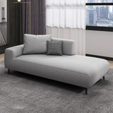 Simplistic Green Linen Fabric Corner Right-Arm Chaise Image - 9