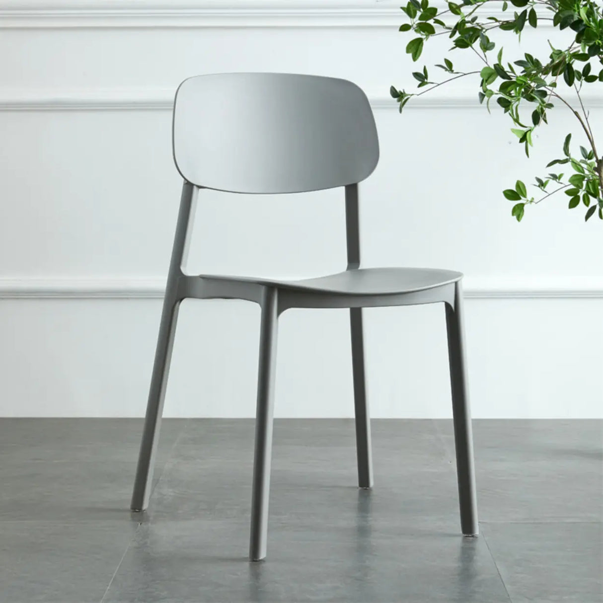 Simplistic Navy Plastic Stackable Low Back Office Chairs Image - 11