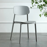 Simplistic Navy Plastic Stackable Low Back Office Chairs Image - 11