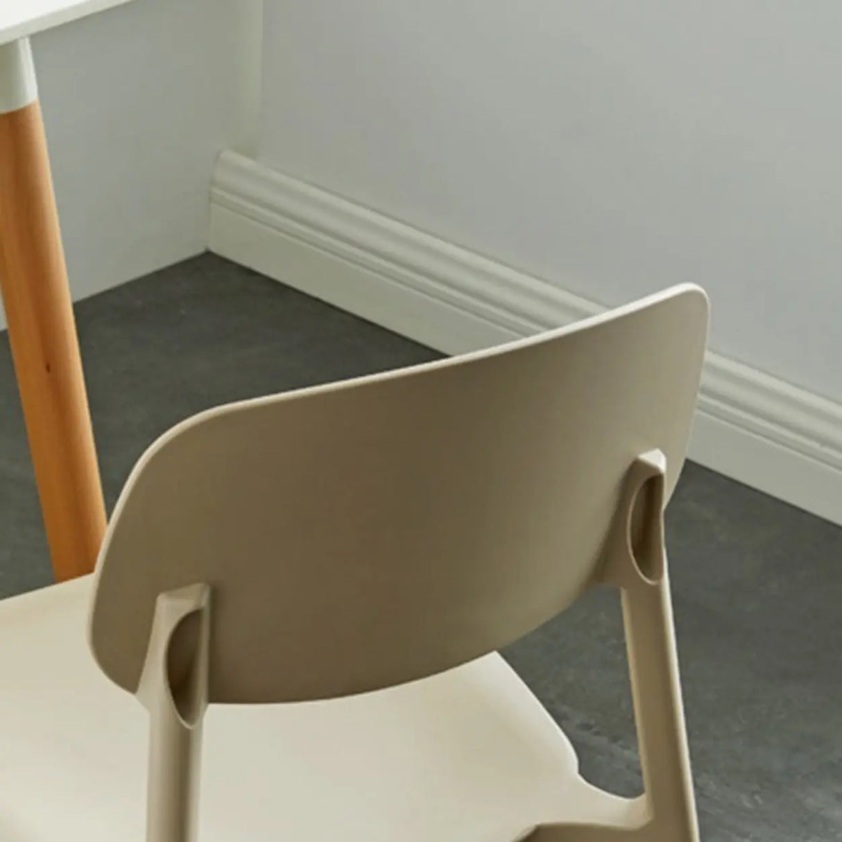 Simplistic Navy Plastic Stackable Low Back Office Chairs Image - 12