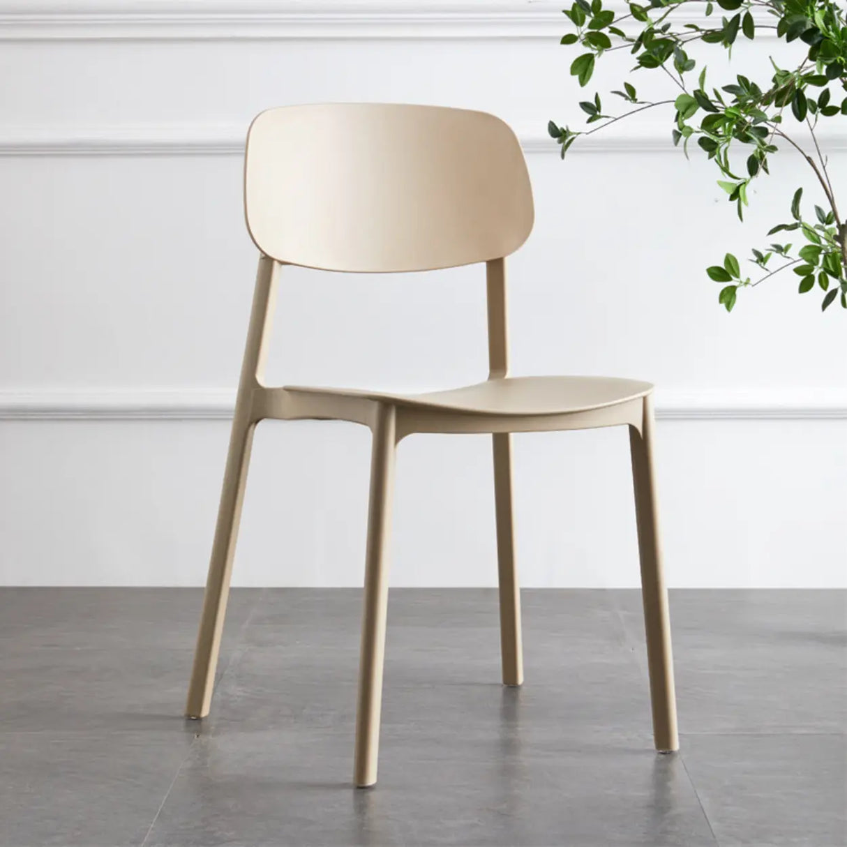 Simplistic Navy Plastic Stackable Low Back Office Chairs Image - 13